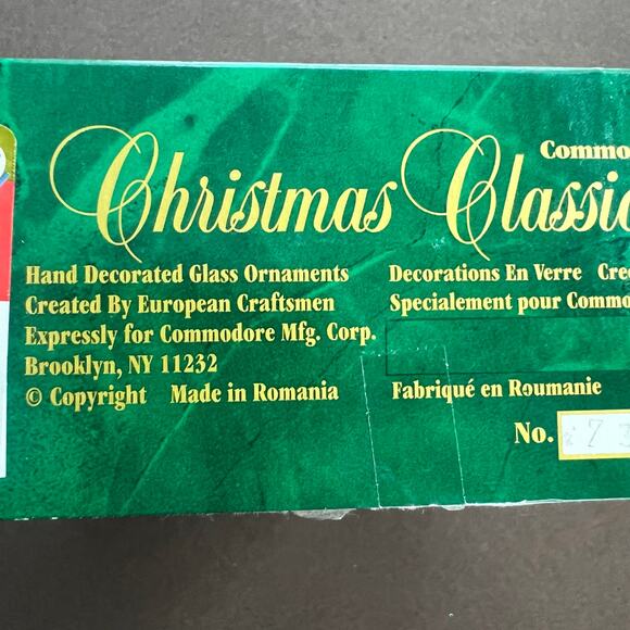 Vintage Commodore Christmas Classics Hand Decorated Glass Ornaments Hollyberry - Picture 11 of 11